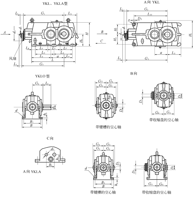 YKLO|YKLA|YKL減速機(jī)裝配圖