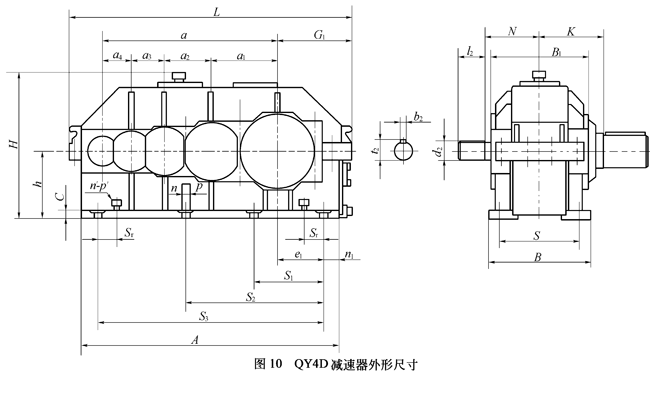 QY4D起重機(jī)用硬齒面減速機(jī)外形圖