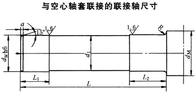 DBY、DCY硬齒面減速機與空心軸套聯(lián)接的聯(lián)接軸尺寸