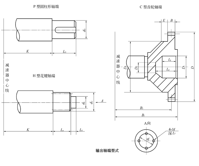 QJY系列起重機(jī)減速機(jī)軸端型式