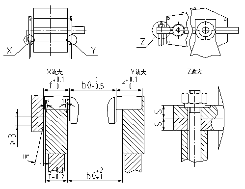 QJY系列起重機(jī)減速機(jī)三支點(diǎn)支承安裝方式