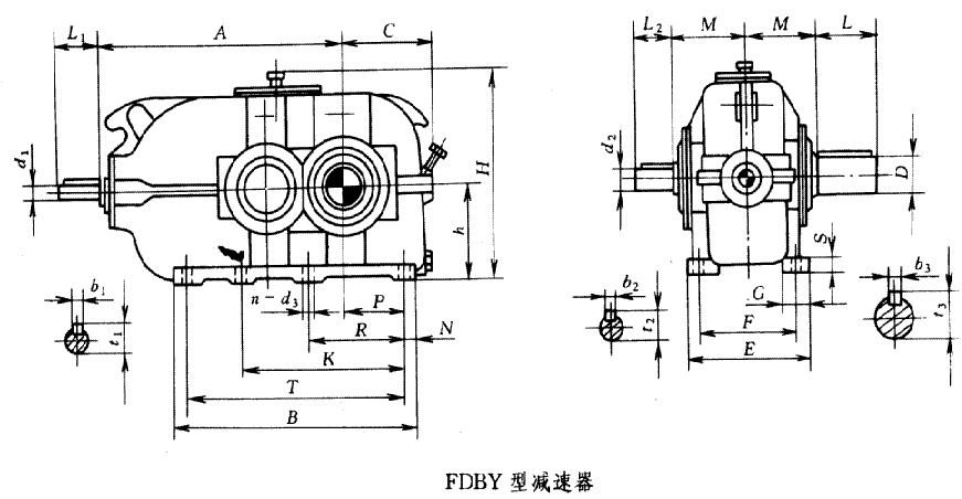 FDBY硬齒面減速機(jī)外形圖
