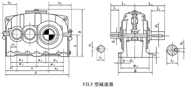 FZLY硬齒面減速機(jī)外形圖